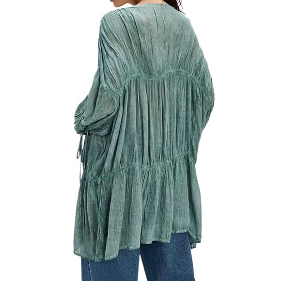 FREE PEOPLE JULIET KIMONO BLUE ONE SIZE - Picture 5 of 12